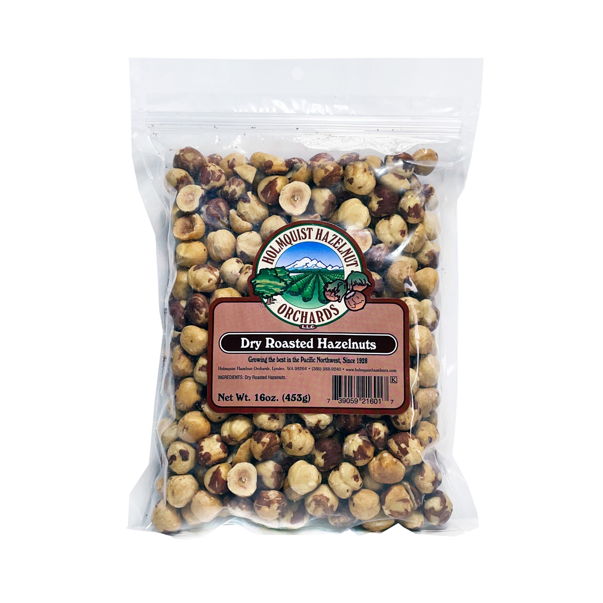 1 lb. Dry Roasted Hazelnuts - Holmquist Hazelnuts